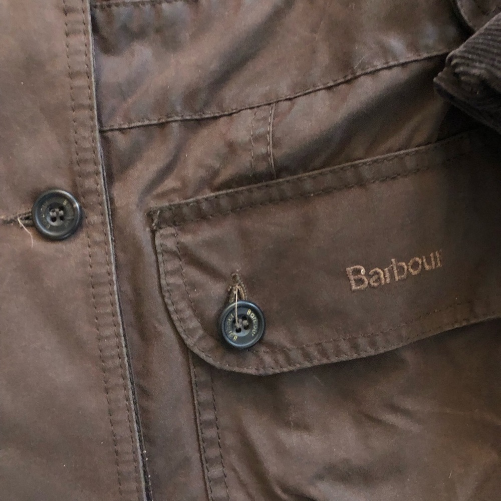 Barbour Chocolate Double-Breasted Coat - Picture 3 of 5